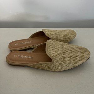 Weebo summer slide in flats/mules Size 10